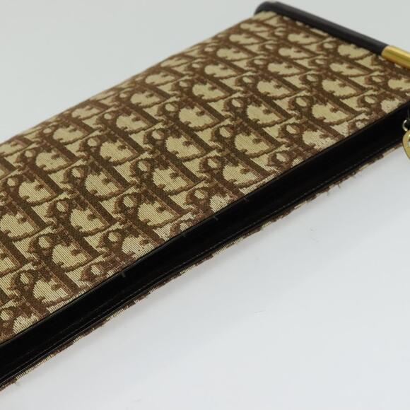 DIOR Trotter Canvas Shoulder Bag Brown Gold - Picture 6 of 11